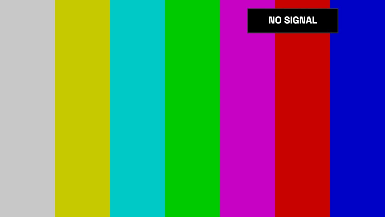 SMPTE colour bars as a no-signal prop