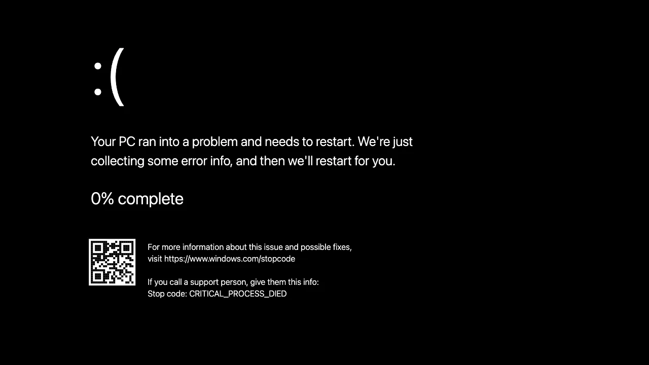 Black screen of death Windows 11 palsu