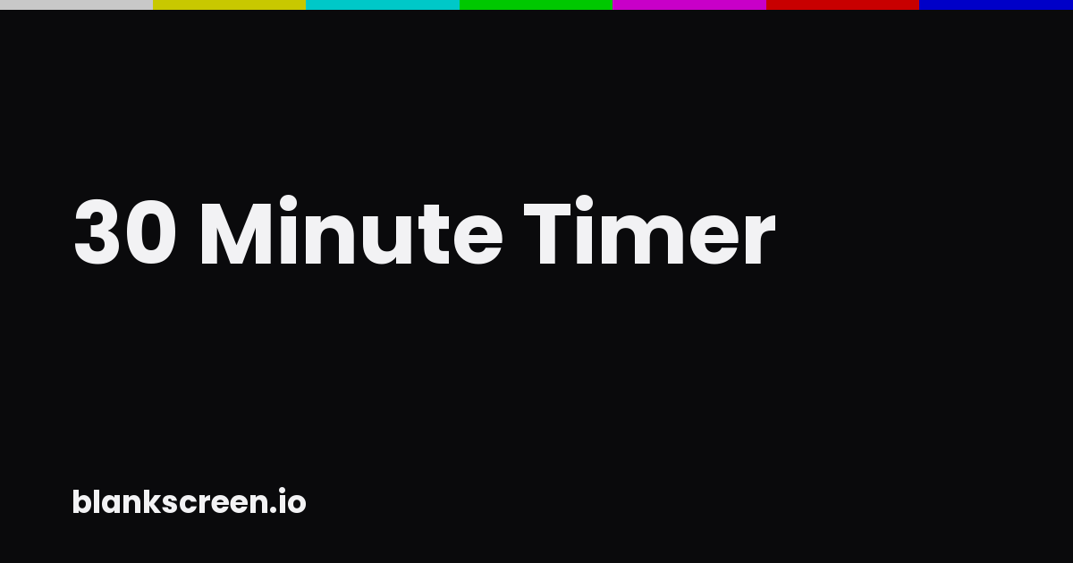 30 Minute Timer — Free Fullscreen Countdown Online